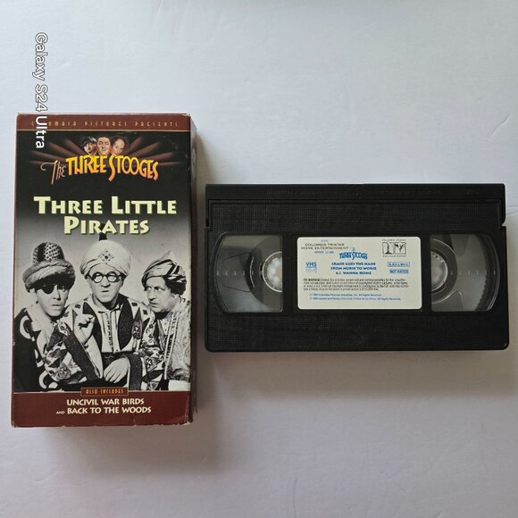 The Three Stooges Three Little Pirates VHS Includes Uncivil War Birds & Back - Picture 4 of 11